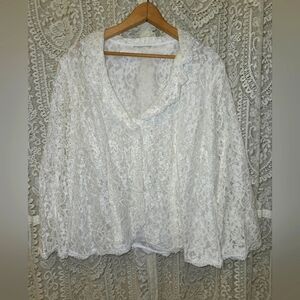 Vintage Neiman Marcus Jacket, Lace Blouse, Vintage Lace Button Up